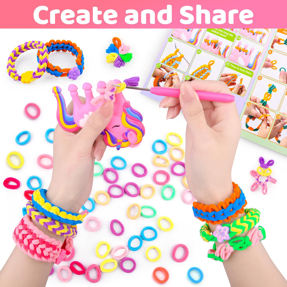 Auney 1000-plus colorful loops for durable, vibrant bracelet crafts.