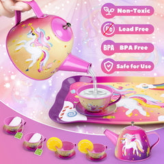 Auney coasters four-pack help protect surfaces during joyful tea parties.