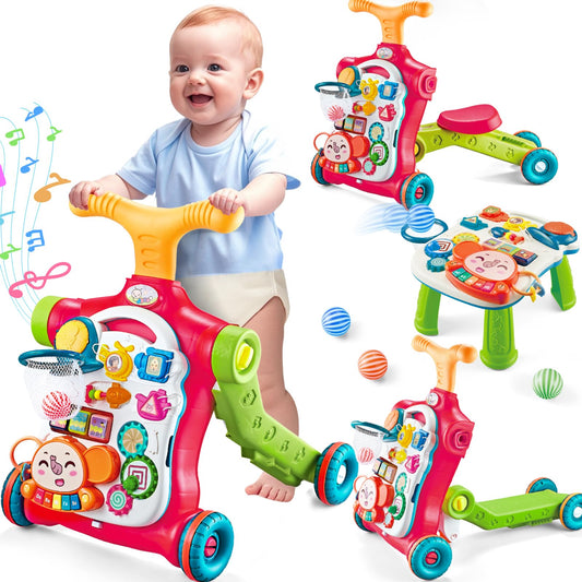 AuntyFey 5-in-1 Baby Walker showing versatile early walking and play benefits.
