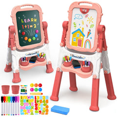 AuntyFey chalk-board easel for kids stimulates creative drawing sessions