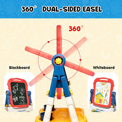 AuntyFey easel is portable and simple to move across rooms.