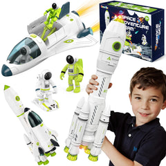 AuntyFey Space Rocket Ship Toy Glow highlights glowing lights for immersive space play.
