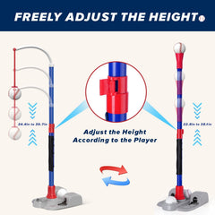 AuntyFey Tball Set extendable baseball bat supports toddlers' batting practice.