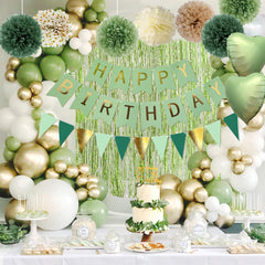 Aurasys green gold triangle flags brighten arches and tables
