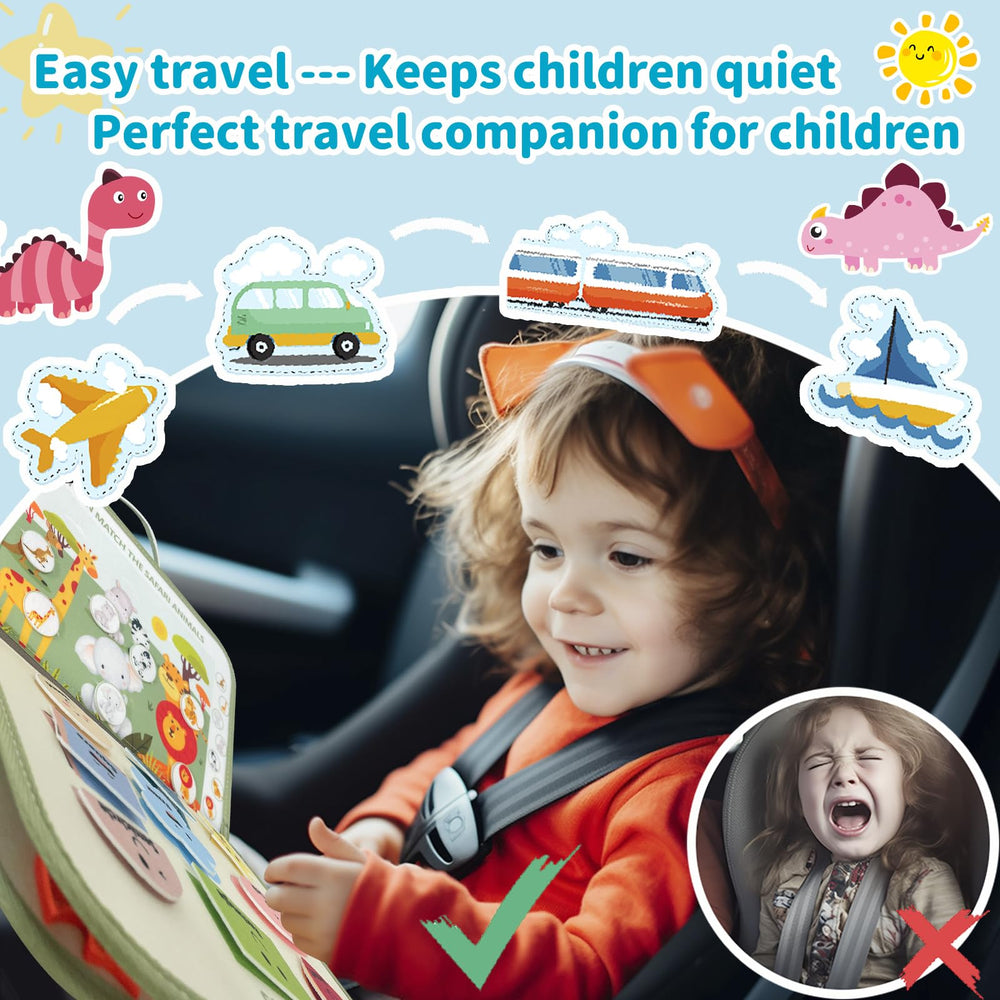 Aurasys Montessori travel busy book encourages learning during trips