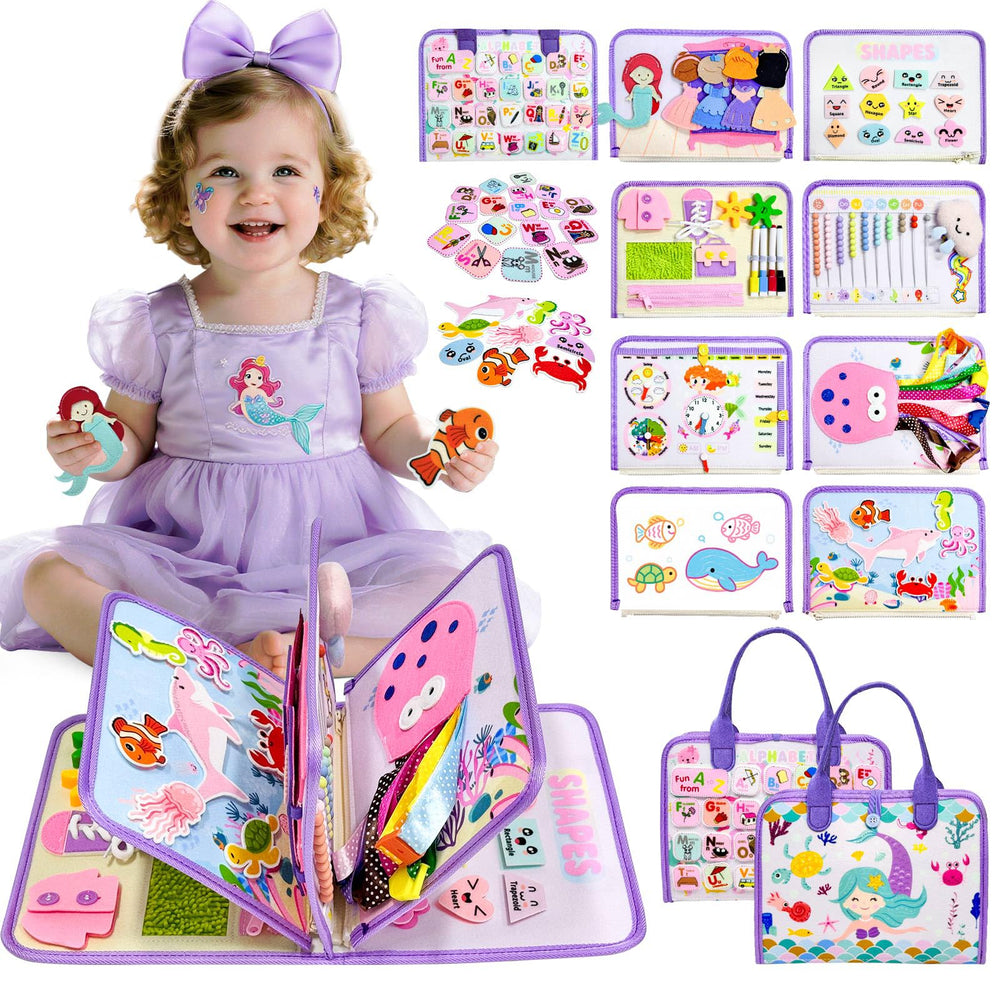 Aurasys Toddler Busy Board Mermaid Pages offering immersive learning on the go.