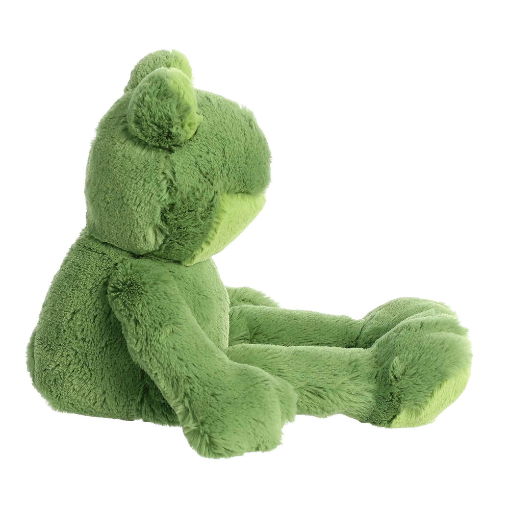 Fernando Frog plush rests on its belly for easy, fun play.