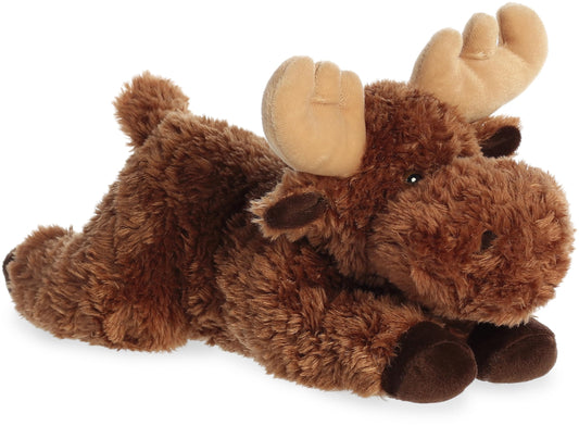 Aurora Adorable Flopsie Moose 12-inch face close-up, soft brown fur invites cuddling.