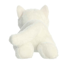 Aurora Flopsie Precious White Kitty bean pellets provide stability for safe cuddling.