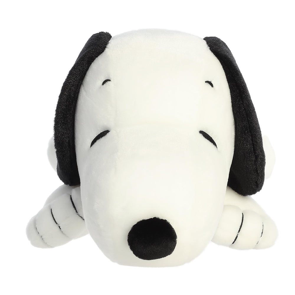 Aurora Adorable Peanuts Snuggle Snoopy side view highlights soft fabric and generous size.