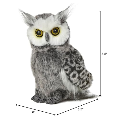 Aurora Barney Owl close-up shows cloud-soft materials for comforting hugs.
