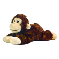 Aurora Cheki Chimp Mini Flopsie plush offers cozy cuddles with soft plush material.