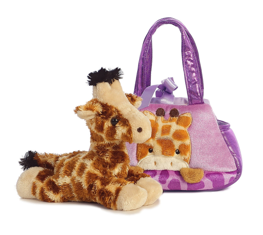Aurora Fancy Pals Giraffe carrier in orange, durable materials for on-the-go adventures.