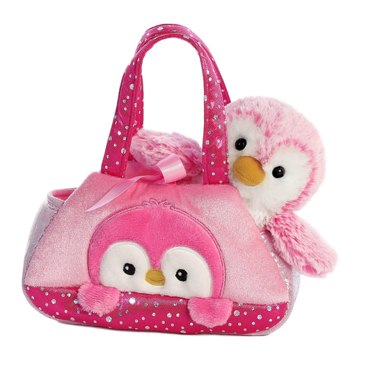 Aurora Fancy Pals Pompom Penguin in a stylish purse for dress-up fun
