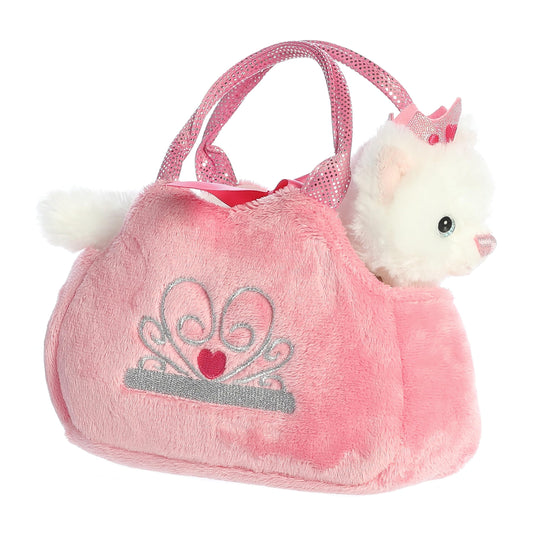 Aurora Princess Kitten Plush with pink carrier for dress-up fun by Aurora