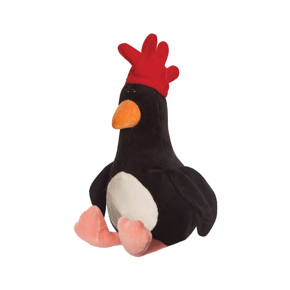 Expressive eye detail on Aurora Feathers McGraw penguin plush for storytelling