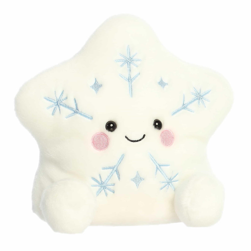 Aurora Festive Palm Pals Snowflake plush held to show 7.5-inch size for gifting