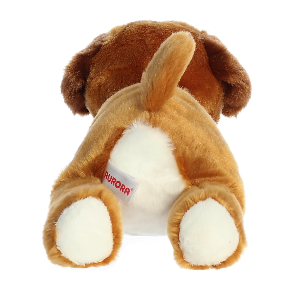 Aurora Chad Boxer Flopsie features floppy ears and upright tail for storytelling play.