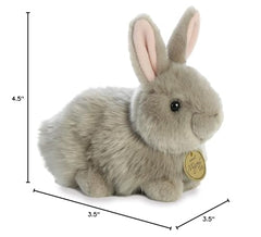 Aurora Miyoni Angora Bunny Grey tag detail showcases unique species information.