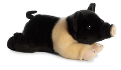 Aurora Miyoni Hampshire Pig plush side view, ideal for display