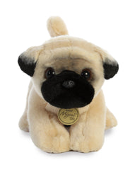 Aurora Miyoni Tots Pug Pup plush, hand-stitched closeup showing detailed stitching.