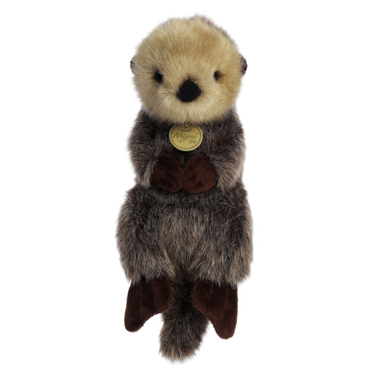 Aurora Miyoni Tots baby sea otter plush, front view, cuddly companion for bedtime.