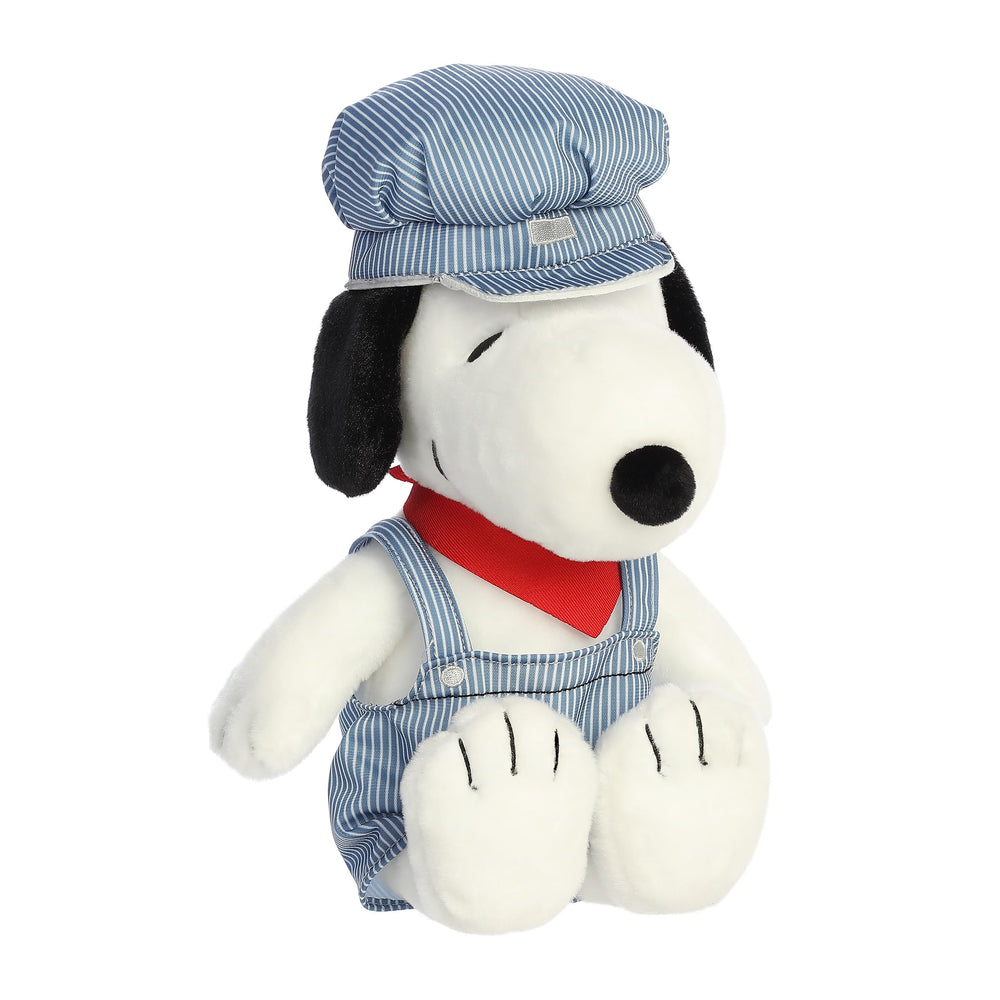 Aurora Snoopy train engineer plush for cuddling and display
