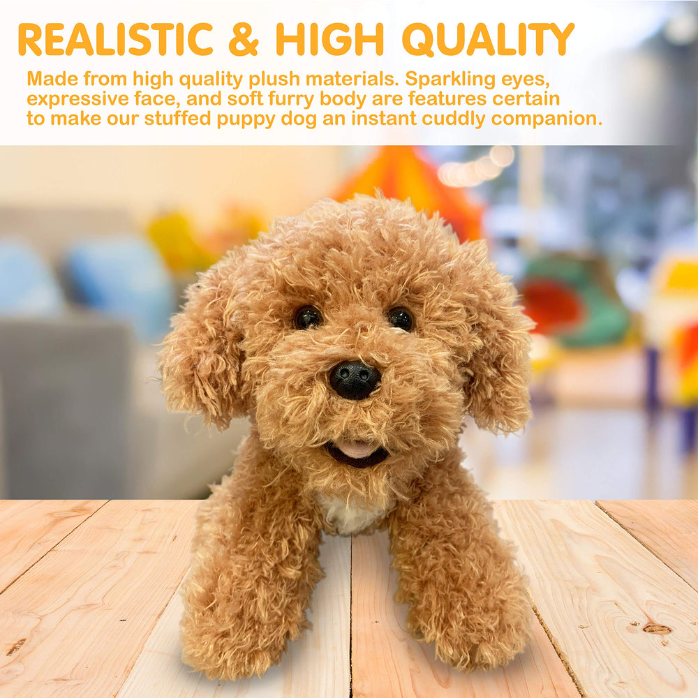 Aurora plush dog toy Goldendoodle-cream style, comforting for naps and companionship