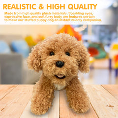 Aurora plush dog toy Goldendoodle-cream style, comforting for naps and companionship