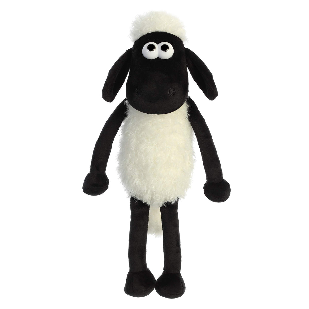 Aurora Shaun plush contains bean pellets for gentle weight and shape.