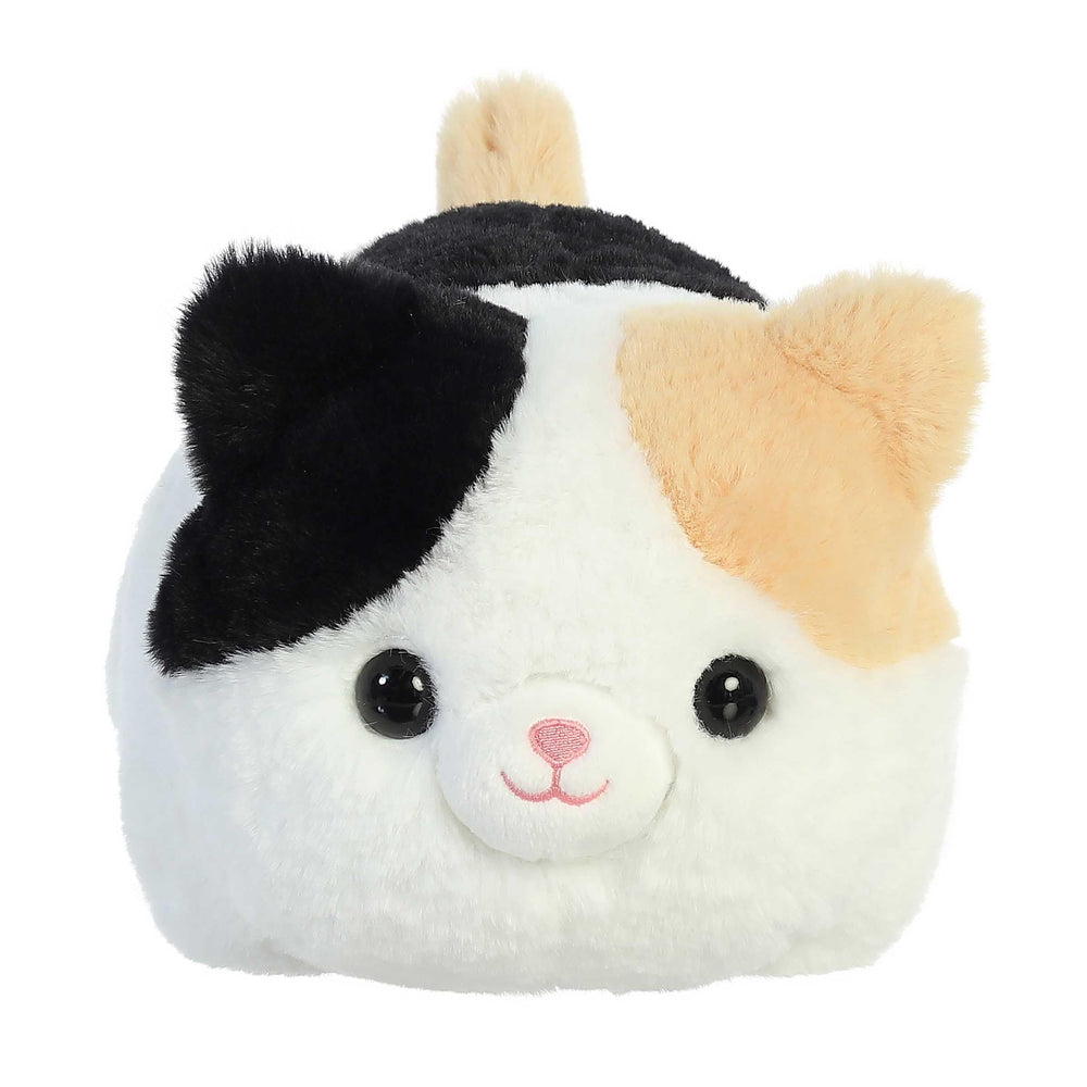 Aurora Callie Cat Spudster plush with round body for comforting cuddles.