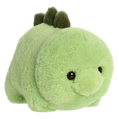 Aurora Spudsters Stevie Stegosaurus plush front view shows soft fabric for cuddling.