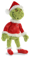Aurora Whimsical Dr Seuss Grinch Santa plush, front view, perfect for imaginative play and display.