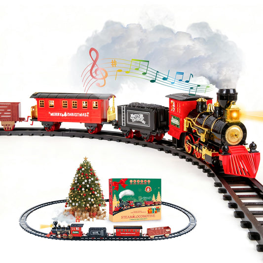 AuroTops Christmas train locomotive with lights and sound for immersive play.