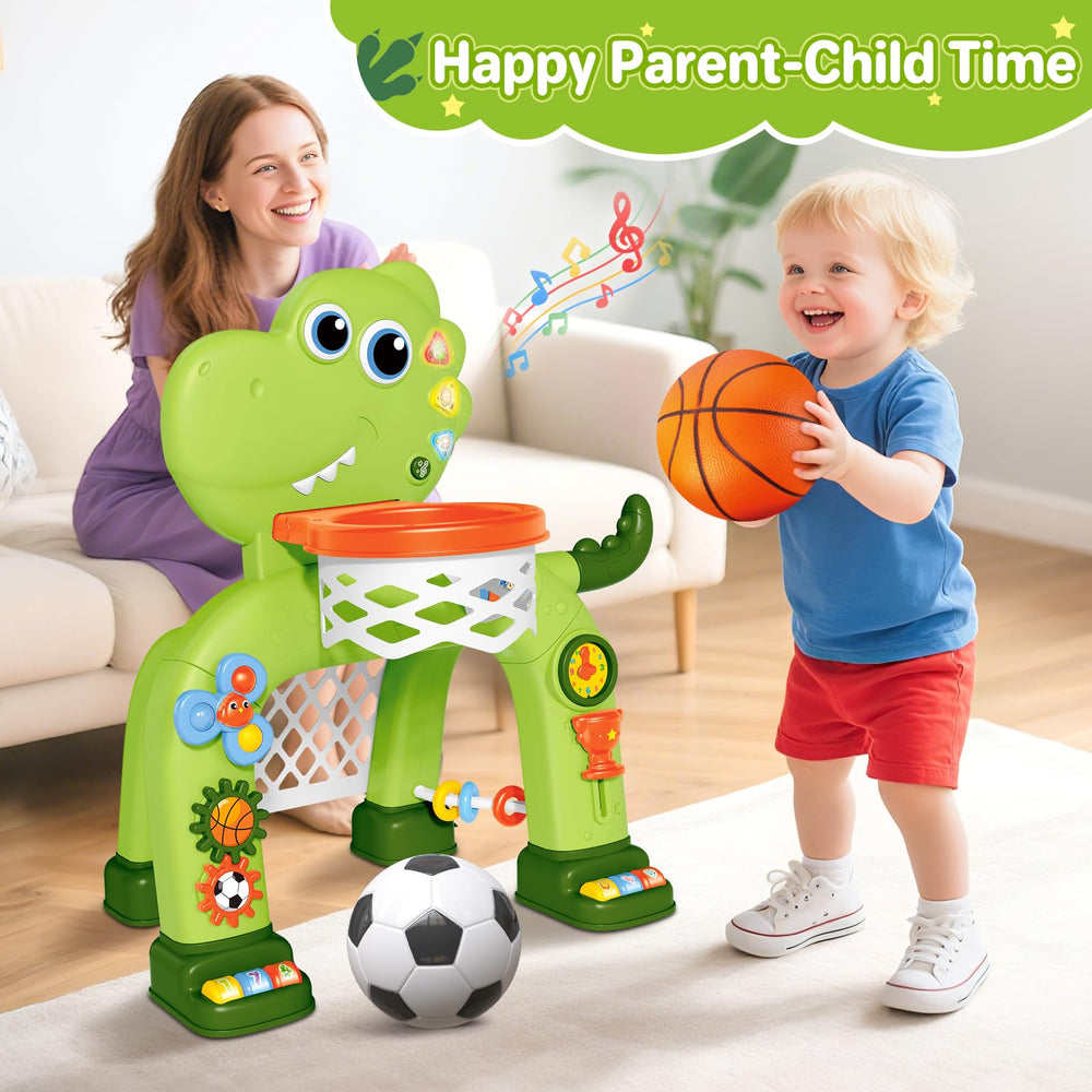 AuroTops clock feature supports interactive play and timing awareness with dinosaurs.