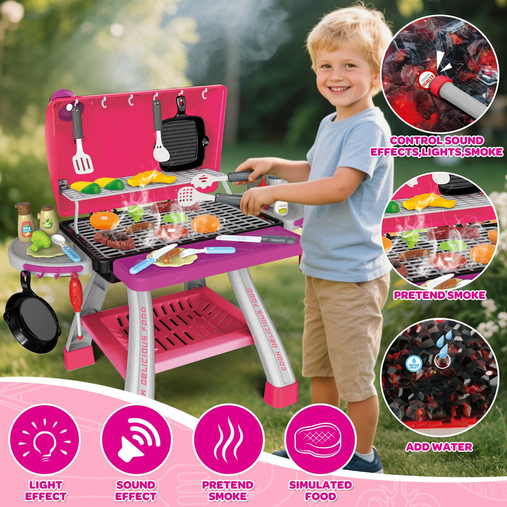 AuroTops pink kitchen double-deck grill demonstrates expandable play space
