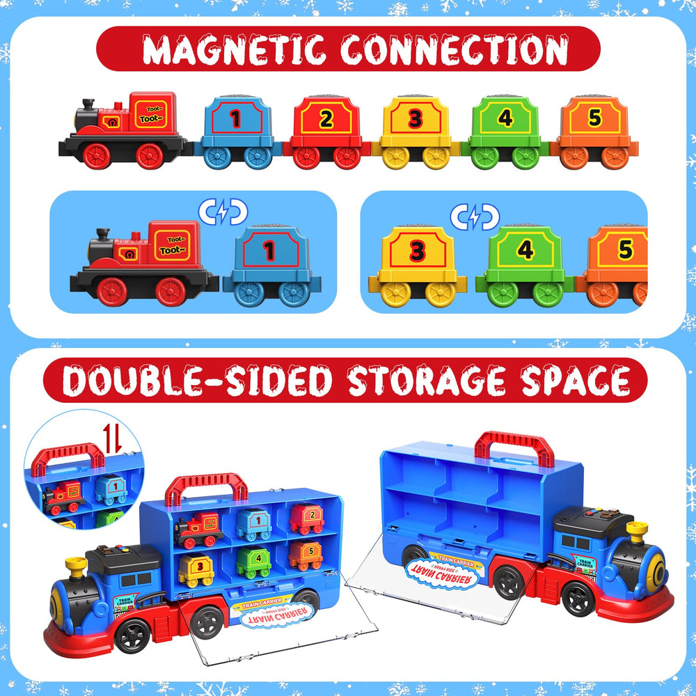 AuroTops transport truck storage cabinets keep mini trains organized.