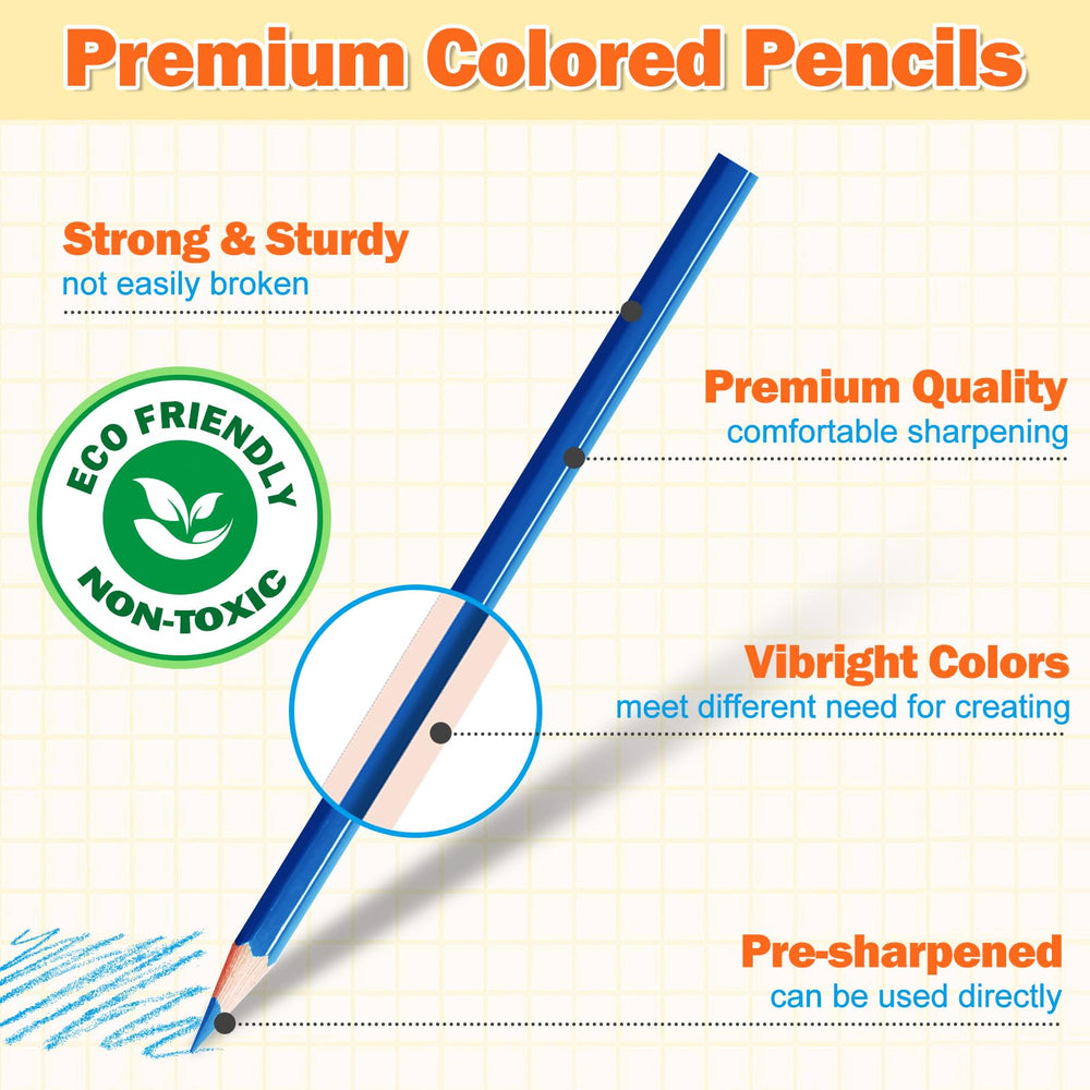 AuroTops vibrant color pencils deliver bold, smooth lines for art and crafts.