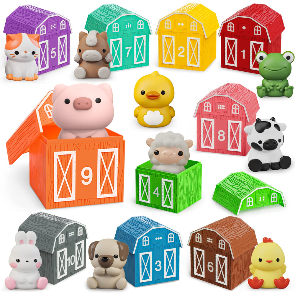 AuroTops farm barn with colorful doors designed for early learning