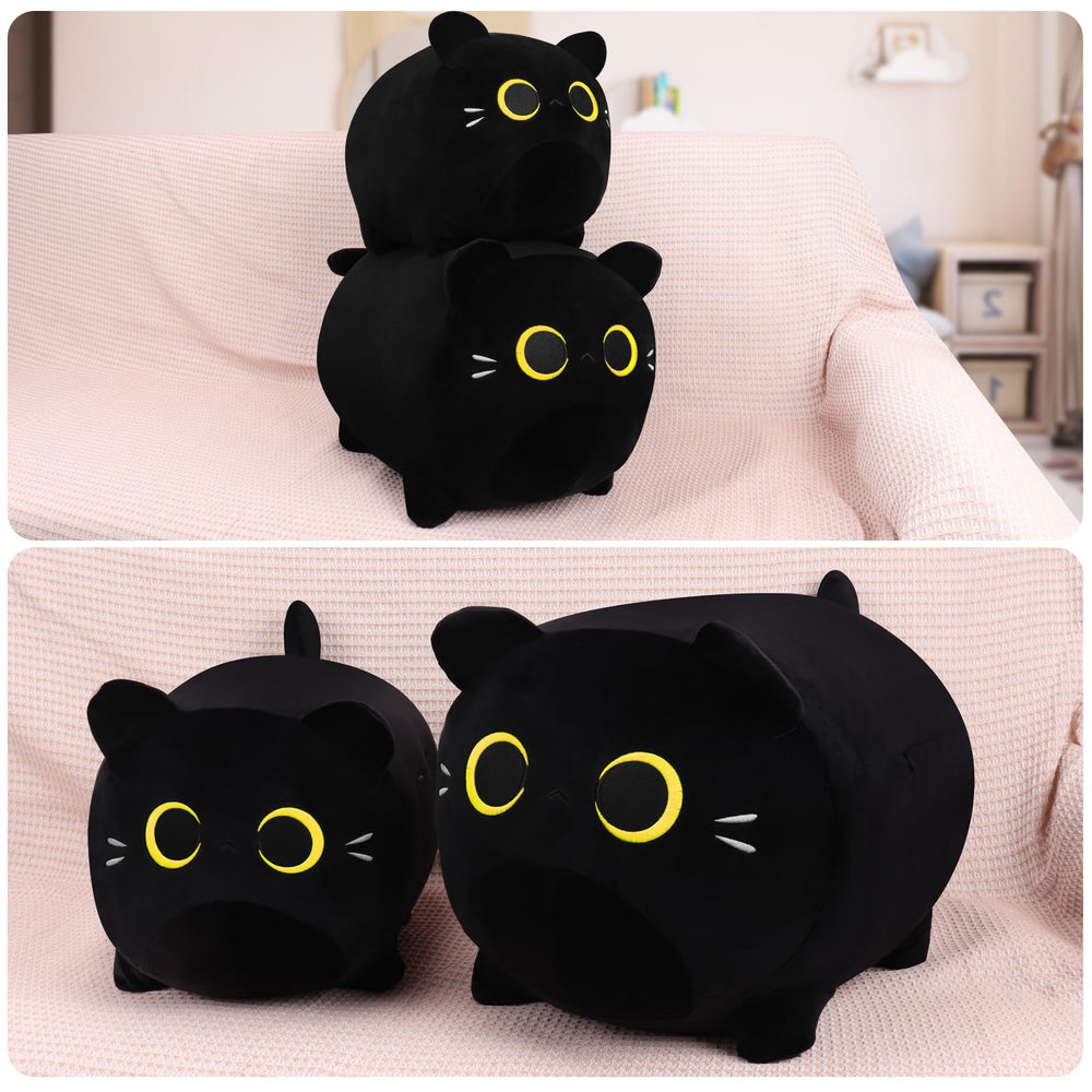 Auspicious Beginning Gold-eyed cat plush makes a great gift for kids.