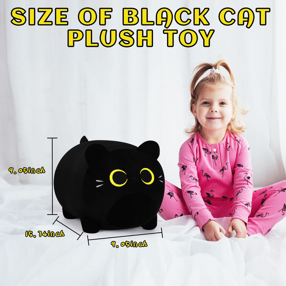 Auspicious Beginning Black Cat Plush large size for full-body embrace on sofa