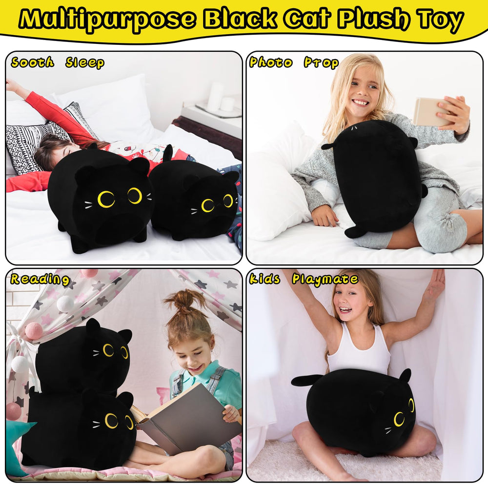 Auspicious Beginning Black Cat Plush soft fabric for gentle touch
