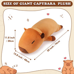 Auspicious Beginning capybara plush pillow large offering soft lounge support.