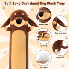 Auspicious Beginning dachshund plush fabric close-up showing soft, skin-friendly material.