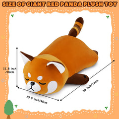 Auspicious Beginning red panda plush full body shows plump, hug-worthy shape