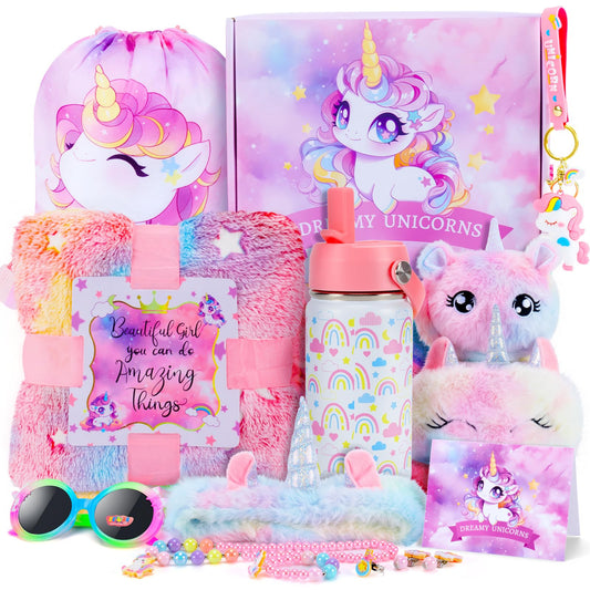 Auspicious Beginning unicorn blanket glow—soft plush blanket glowing in the dark for bedtime magic