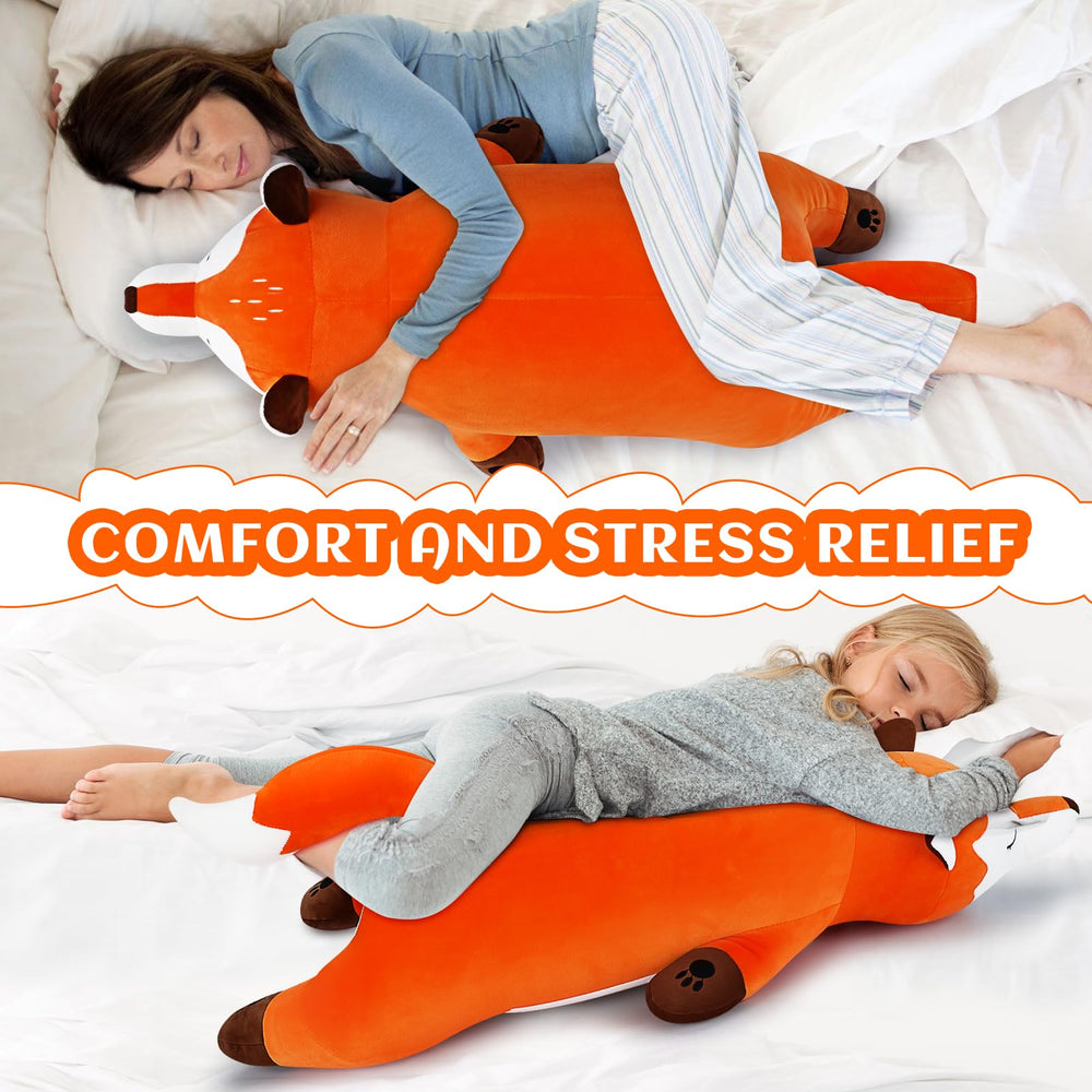 Auspicious Beginnings 30-inch fox plush gift perfect for birthdays or holidays.