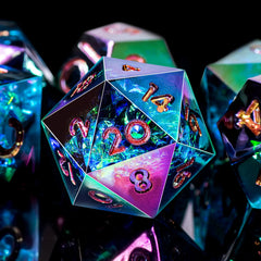 AUSTOR electroplating black blue gold finish enhances the dice appearance.
