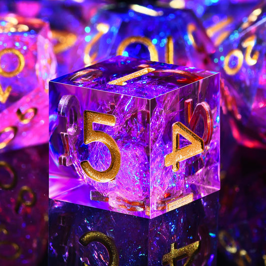 AUSTOR 7-Die DND dice set with sharp edges for precise rolls.