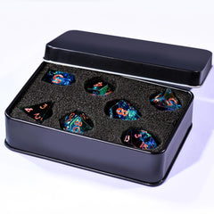 AUSTOR table-ready dice set enhances RPG sessions with striking visuals.